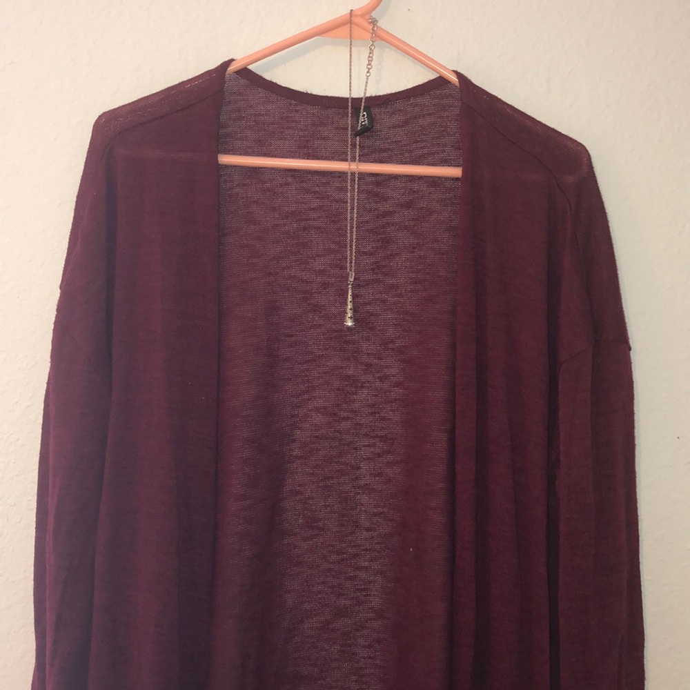 Maxi Maroon Cardigan
